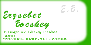 erzsebet bocskey business card